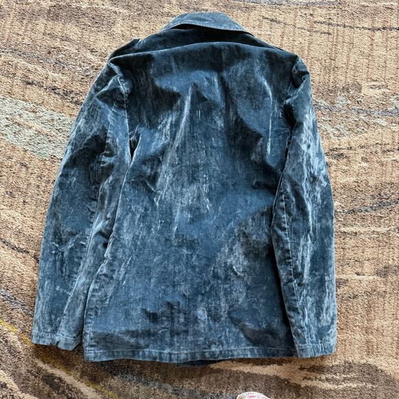 Women's Vintage 70's Expressions by Campus Blue Velour Button Up Jacket Sz M VTG - Picture 3 of 5